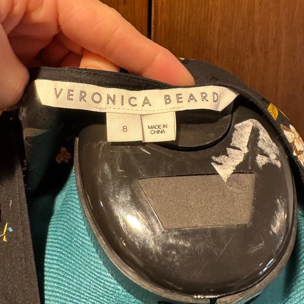 Veronica Beard Wixson Black Floral Dress Sz 8 - Picture 12 of 13